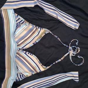 lei swimwear striped small halter bikini top